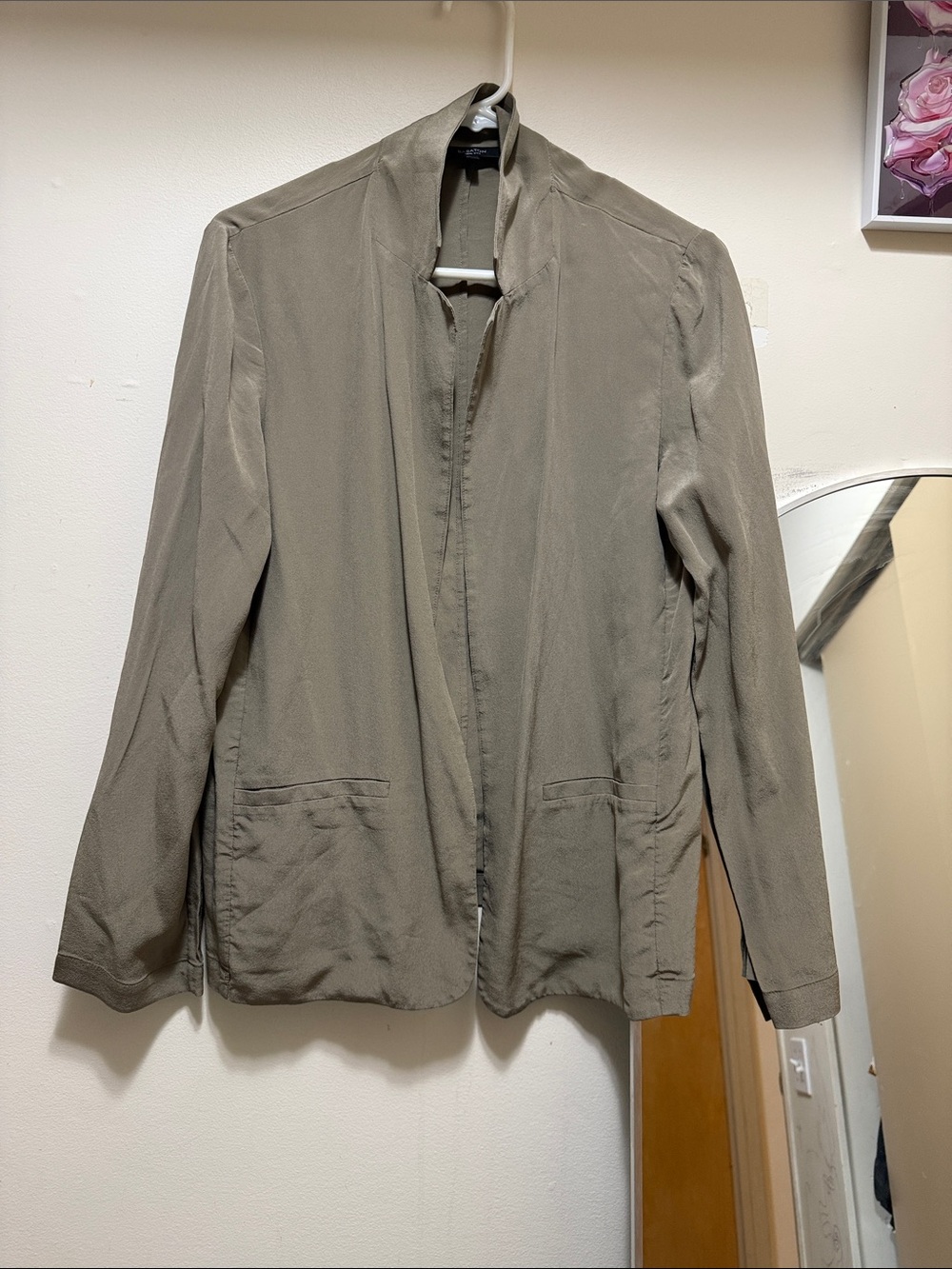 Babaton Taupe Open-Front Lightweight Blazer